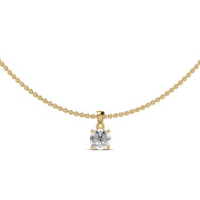 Four Prong Solitaire Pendant Chain