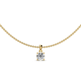 Four Prong Solitaire Pendant Chain
