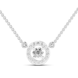 Halo Solitaire Pendant Chain