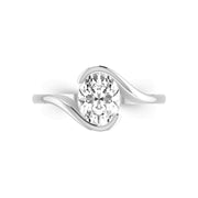 Oval Solitaire Curve Ring