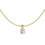 Four Prong Solitaire Pendant Chain