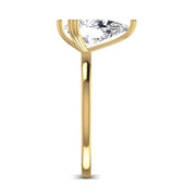 Pear-Cut Threaded Solitaire Ring