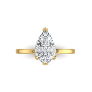 Pear-Cut Threaded Solitaire Ring