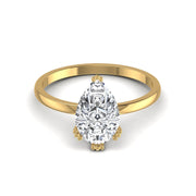 Pear-Cut Threaded Solitaire Ring