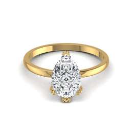 Pear-Cut Threaded Solitaire Ring