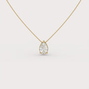 Pear Prong Solitaire Pendant Necklace