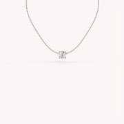 1Ct Round Prong Solitaire Necklace