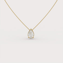 Pear Prong Solitaire Pendant Necklace