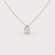 Pear Prong Solitaire Pendant Necklace