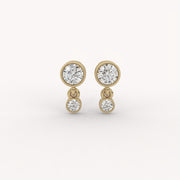 Bezel Drop Diamond Earrings