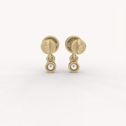 Bezel Drop Diamond Earrings