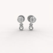 Bezel Drop Diamond Earrings