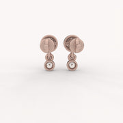 Bezel Drop Diamond Earrings