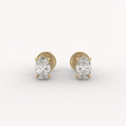 Oval Prong 0.5Ct Solitaire Studs