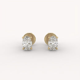 Oval Prong 0.5Ct Solitaire Studs