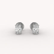 Oval Prong 0.5Ct Solitaire Studs