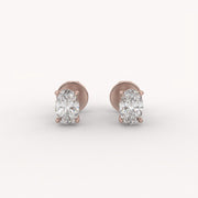 Oval Prong 0.5Ct Solitaire Studs