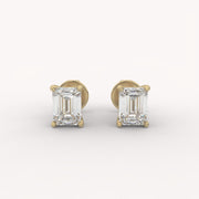 Emerald Prong 1Ct Solitaire Studs