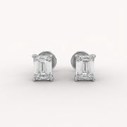 Emerald Prong 1Ct Solitaire Studs