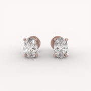Oval Prong 1Ct Solitaire Studs