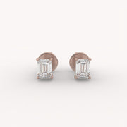 Emerald Prong 0.5Ct Solitaire Studs