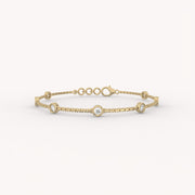 7 Bezel Diamond Station Bracelet