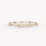 7 Bezel Diamond Station Bracelet