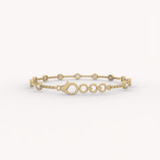 11 Bezel Diamond Station Bracelet