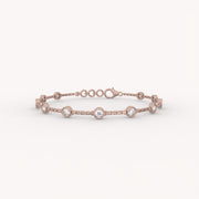 11 Bezel Diamond Station Bracelet