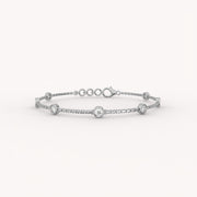 7 Bezel Diamond Station Bracelet
