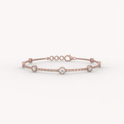 7 Bezel Diamond Station Bracelet