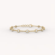 11 Bezel Diamond Station Bracelet