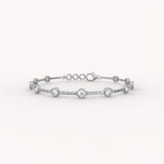 11 Bezel Diamond Station Bracelet